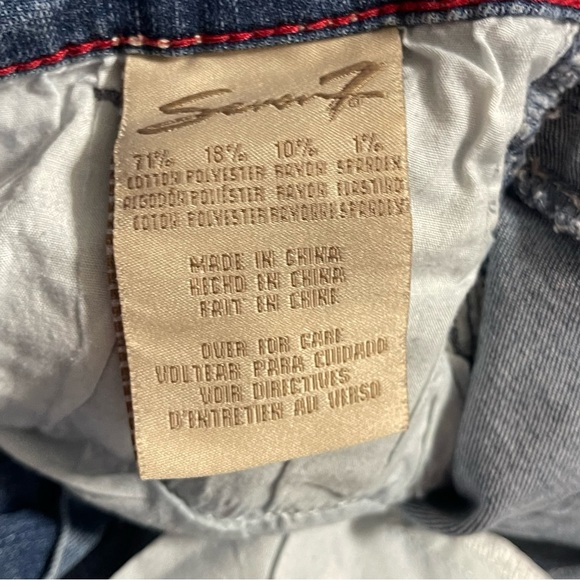 Seven7 Women’s Girlfriend Embellished Studded Distressed Blue Jeans Size 8 - Picture 3 of 10